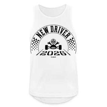 New Driver 2026 (Driving Licence / Black) - Men's Breathable Tank Top - white - Front - Nick (188cm)