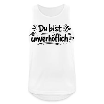 Unverhöflich - Männer Tank Top atmungsaktiv - Weiß - Vorne - Nick (188cm)