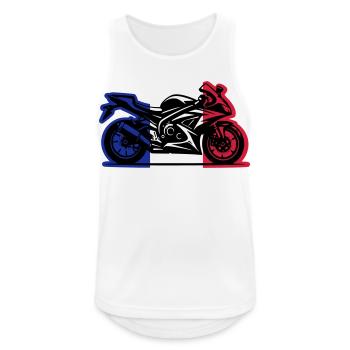 moto france 2026 - Débardeur respirant Homme - blanc - Devant - Nick (188cm)