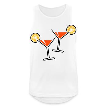 2 verres cocktail / cocktail / martini + (orange) - Débardeur respirant Homme - blanc - Devant - Nick (188cm)