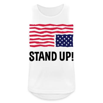 Stand Up (US Flag Upside Down) - Men's Breathable Tank Top - white - Front - Nick (188cm)