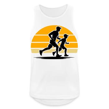 Sport mit Papa zum Vatertag für aktive Väter - Männer Tank Top atmungsaktiv - Weiß - Vorne - Nick (188cm)