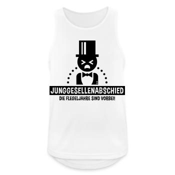 Junggesellenabschied – Flegeljahre Vorbei! (B) - Männer Tank Top atmungsaktiv - Weiß - Vorne - Nick (188cm)