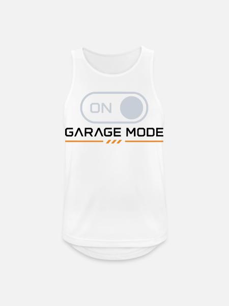 Mode garage activé – Motard mécanicien - Débardeur respirant Homme - blanc