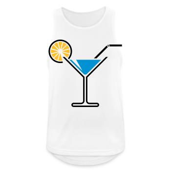Cocktail / Cocktailglas / Martini + (Hellblau) - Männer Tank Top atmungsaktiv - Weiß - Vorne - Nick (188cm)