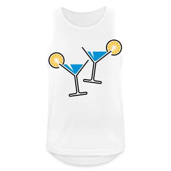 2 Cocktailgläser / Cocktail / Martini + (Hellblau) - Männer Tank Top atmungsaktiv - Weiß - Vorne - Nick (188cm)