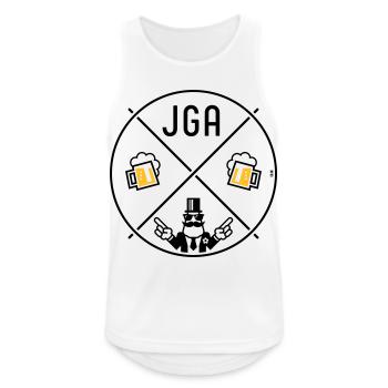 JGA Bräutigam Handzeichen Bier Kreis Symbol POS 2C - Männer Tank Top atmungsaktiv - Weiß - Vorne - Nick (188cm)