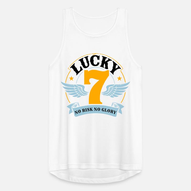 Badge de motard Lucky 7 – Sans risque, sans gloire Débardeur respirant Homme