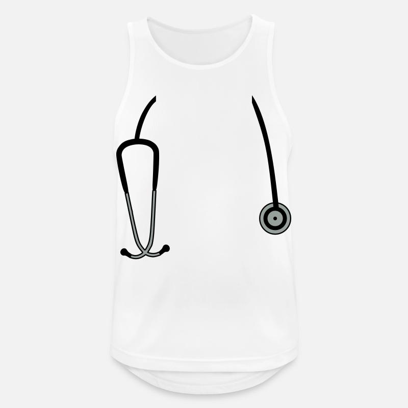 stethoscope - Men's Breathable Tank Top - white