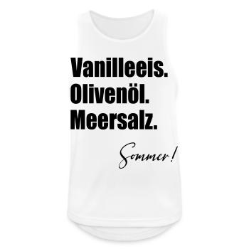 Vanilleeis Sommer Olivenöl - Men's Breathable Tank Top - white - Front - Nick (188cm)