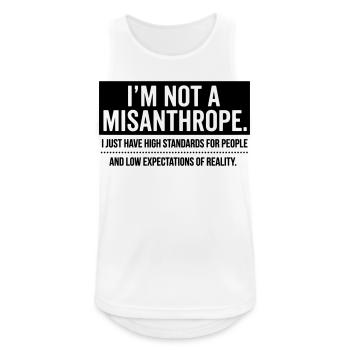 Kein Misanthrop, nur hohe Standards (black) - Männer Tank Top atmungsaktiv - Weiß - Vorne - Nick (188cm)