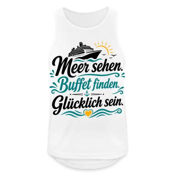 Meer sehen Buffet finden Glücklich sein - Männer Tank Top atmungsaktiv - Weiß - Vorne - Nick (188cm)