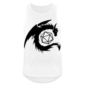 Drache mit W20 Würfel - Männer Tank Top atmungsaktiv - Weiß - Vorne - Nick (188cm)