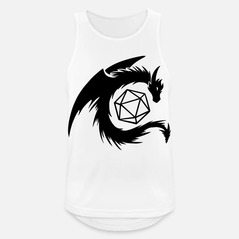 Dragon with D20 Dice - Men's Breathable Tank Top - white