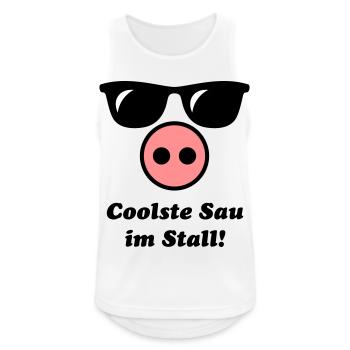 Coolste Sau Im Stall! (Cool) - Männer Tank Top atmungsaktiv - Weiß - Vorne - Nick (188cm)