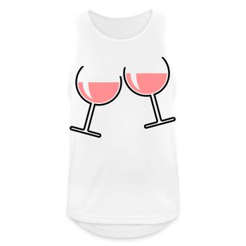 2 verres à vin rosé (vin rosé / vin / ouvert rond) - Débardeur respirant Homme - blanc - Devant - Nick (188cm)
