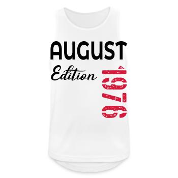 50. Geburtstag August 1976 - Männer Tank Top atmungsaktiv - Weiß - Vorne - Nick (188cm)