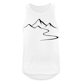 Silhouette du contour des montagnes - Débardeur respirant Homme - blanc - Devant - Nick (188cm)