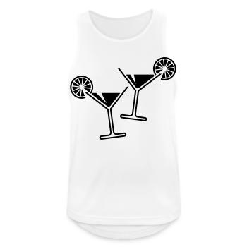 2 Cocktail Glasses / Cocktail / Martini + (Black) - Men's Breathable Tank Top - white - Front - Nick (188cm)