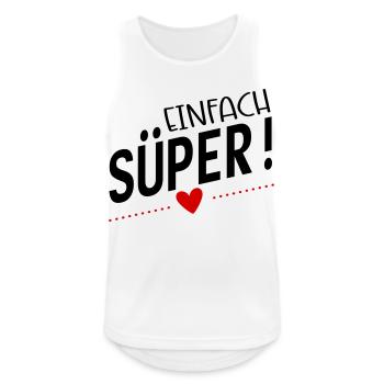 Süper - Männer Tank Top atmungsaktiv - Weiß - Vorne - Nick (188cm)