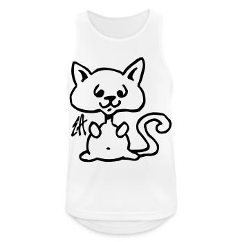 Chat - Débardeur respirant Homme - blanc - Devant - Nick (188cm)