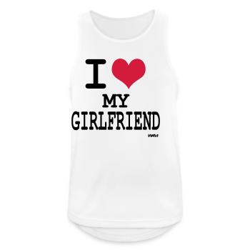 I love my girlfriend - couleurs personnalisables - Débardeur respirant Homme - blanc - Devant - Nick (188cm)
