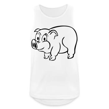 Porc chanceux - Débardeur respirant Homme - blanc - Devant - Nick (188cm)