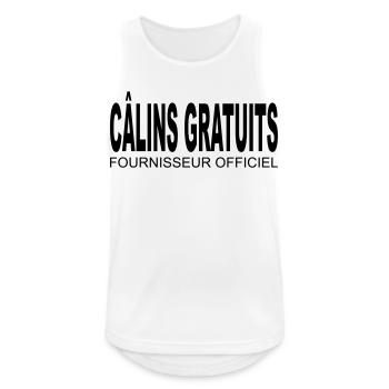 Câlins gratuits - Fournisseur Officiel - Débardeur respirant Homme - blanc - Devant - Nick (188cm)
