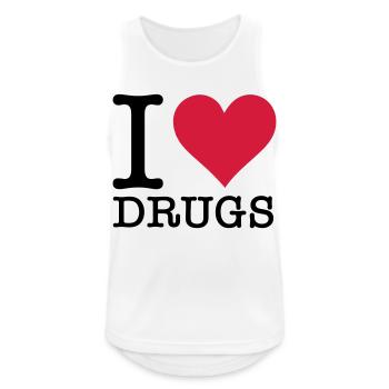 I love médicaments! - Débardeur respirant Homme - blanc - Devant - Nick (188cm)