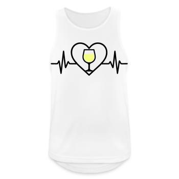 Wein Weinglas Herz Weißwein - Männer Tank Top atmungsaktiv - Weiß - Vorne - Nick (188cm)