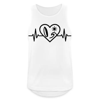 Surf Herz Welle Brett Sonne - Männer Tank Top atmungsaktiv - Weiß - Vorne - Nick (188cm)