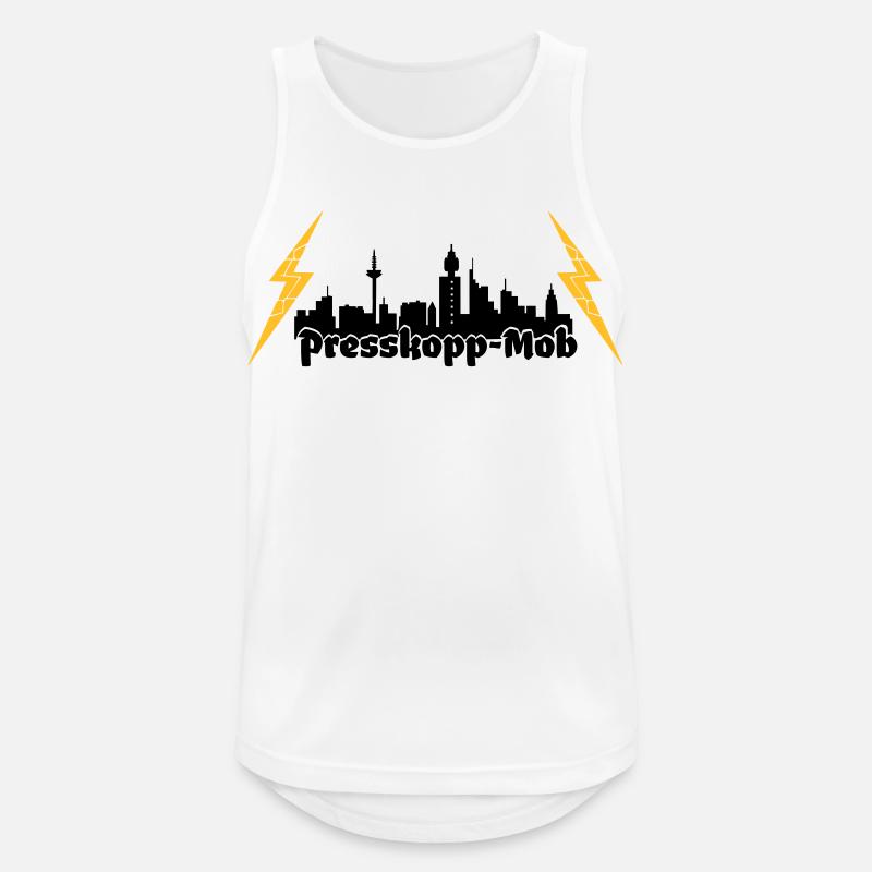Presskopp Mob - ffm Skyline - Männer Tank Top atmungsaktiv - Weiß