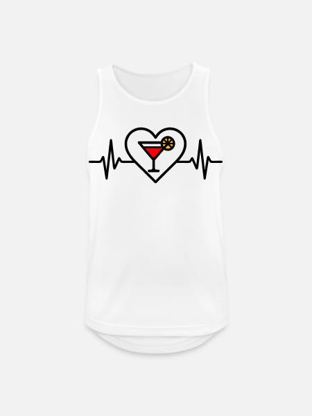 Cocktail Heart Aperitif Drink - Men's Breathable Tank Top - white