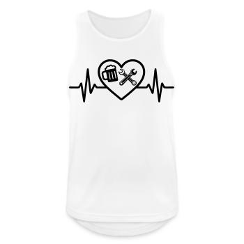 Heart Beer Car Mechanic Humor - Men's Breathable Tank Top - white - Front - Nick (188cm)