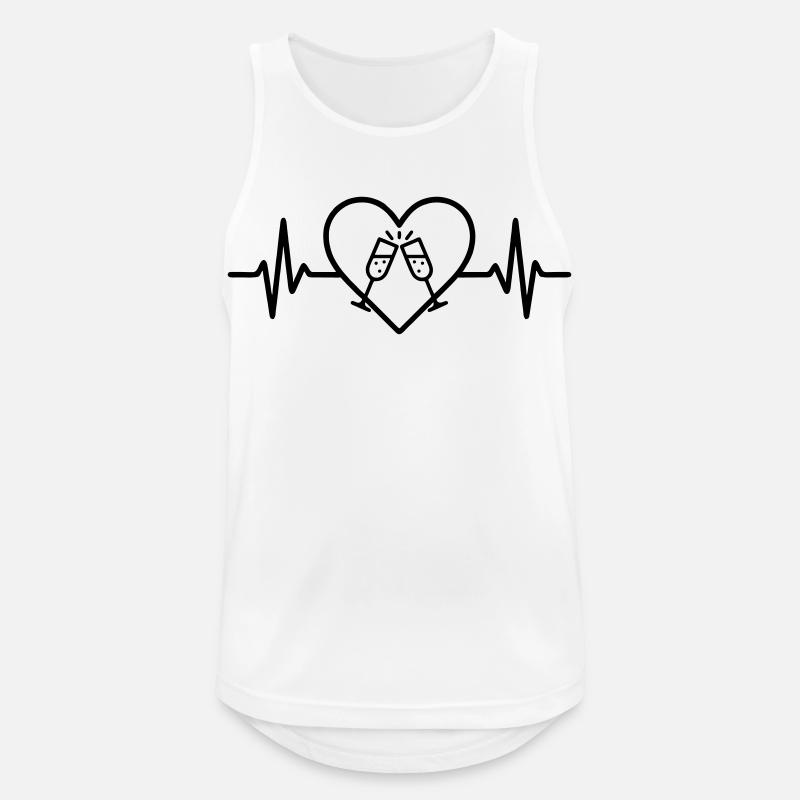 Prickelnde Gläser Herz Anstoßen Feier - Männer Tank Top atmungsaktiv - Weiß
