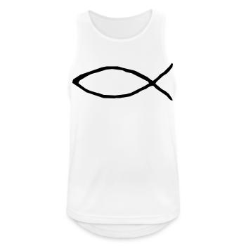 Christlicher Fisch - Männer Tank Top atmungsaktiv - Weiß - Vorne - Nick (188cm)