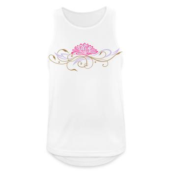 Lotus en filigrane avec ornements - Débardeur respirant Homme - blanc - Devant - Nick (188cm)