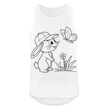 Lapin lapin avec casquette - Débardeur respirant Homme - blanc - Devant - Nick (188cm)