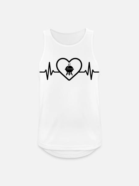 Grillen Herz Sommer - Männer Tank Top atmungsaktiv - Weiß