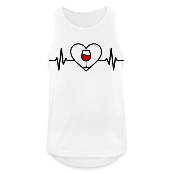 Vin Vin Verre Coeur Vin Rouge - Débardeur respirant Homme - blanc - Devant - Nick (188cm)
