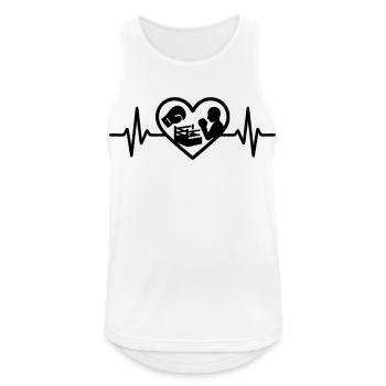 Silhouette d’anneau de gant de coeur de boxe - Débardeur respirant Homme - blanc - Devant - Nick (188cm)