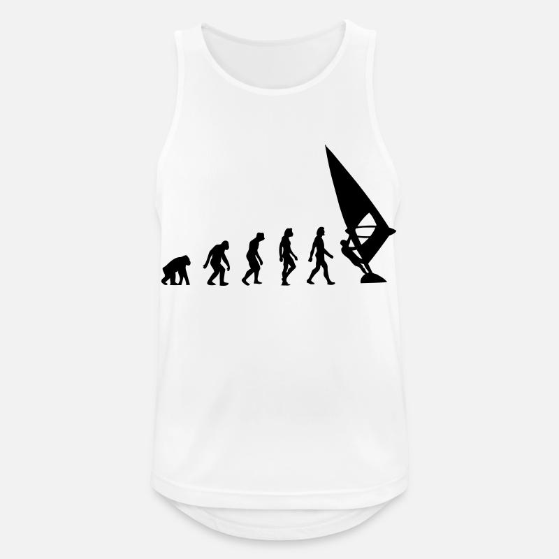 Die Evolution von Windsurfing - Männer Tank Top atmungsaktiv - Weiß