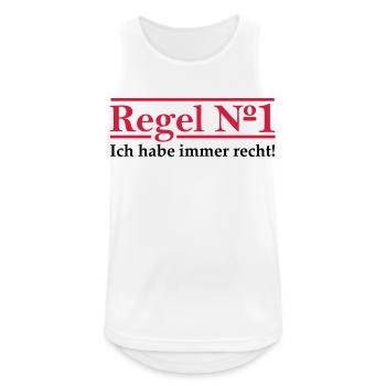 Regel Nr. 1 Ich habe immer recht. - Männer Tank Top atmungsaktiv - Weiß - Vorne - Nick (188cm)