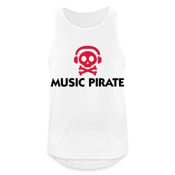 Musik PIrat - Männer Tank Top atmungsaktiv - Weiß - Vorne - Nick (188cm)