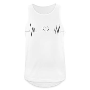 Herzschlag mit Herz - EKG Liebe Design - Männer Tank Top atmungsaktiv - Weiß - Vorne - Nick (188cm)