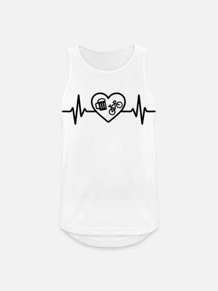 Herz Fahrrad Bier - Männer Tank Top atmungsaktiv - Weiß