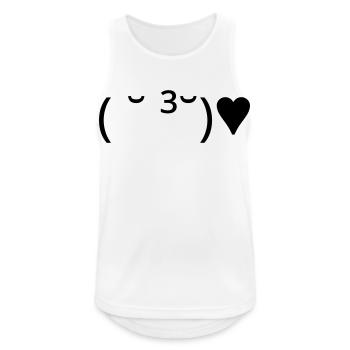 Kiss Emote ( ̆ ³ ̆) ♥ Heart Kaomoji - Men's Breathable Tank Top - white - Front - Nick (188cm)