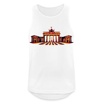 Brandenburger Tor (Berlin / Deutschland) - Männer Tank Top atmungsaktiv - Weiß - Vorne - Nick (188cm)
