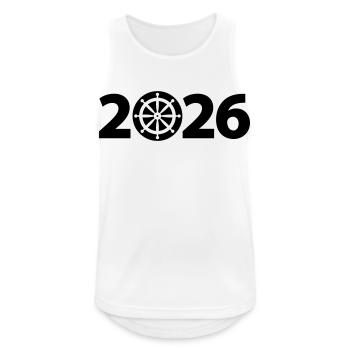 Seefahrt 2026, Bootfahren 2026, Kapitän 2026 - Männer Tank Top atmungsaktiv - Weiß - Vorne - Nick (188cm)