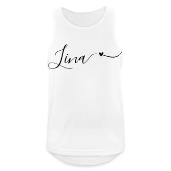 Lina Name Vorname Dekorativ - Männer Tank Top atmungsaktiv - Weiß - Vorne - Nick (188cm)